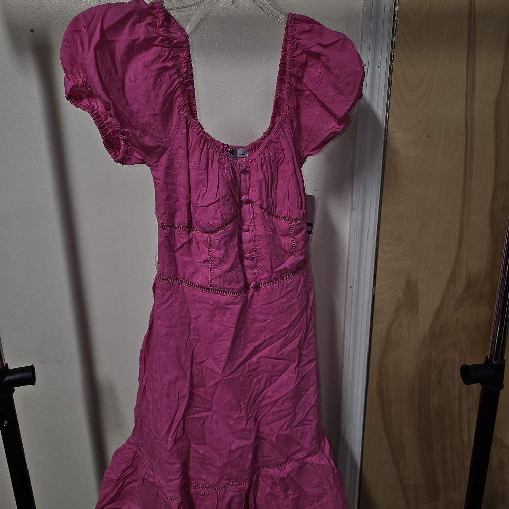 SO Pink Puff Sleeve Dress